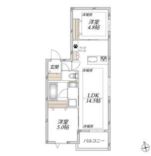 (仮称)矢来町メゾン西棟【3階】の間取り