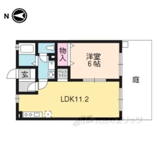 クレール北野C棟【1階】の間取り