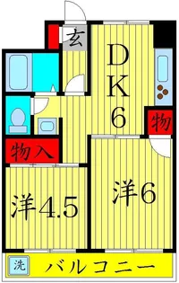 ファインクロス四番館【2階】の間取り