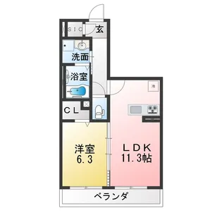 フェリシード月見ヶ岡【2階】の間取り