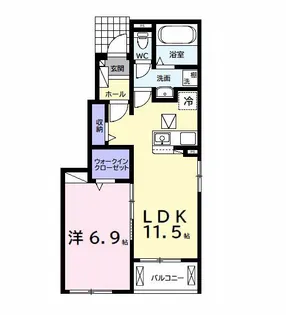 グレースコートB【1階】の間取り