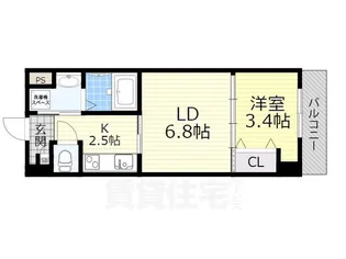 ベルヴェーレ住之江公園【6階】の間取り