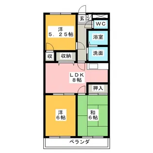 ARTRAマンション B棟【8階】の間取り