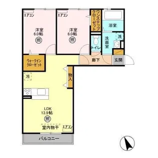 ハーモニックコート羽鳥野A【2階】の間取り