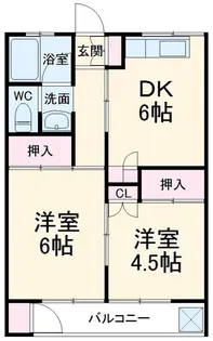 コーポ東和 南棟【2階】の間取り