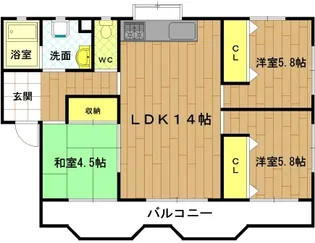 第2シャトーナツヤマ【2階】の間取り