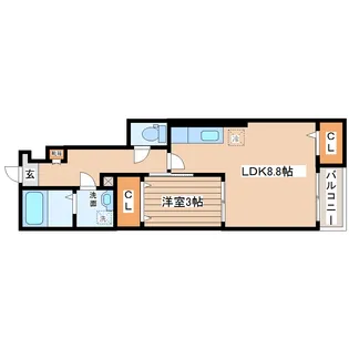 Seine北稲葉【1階】の間取り