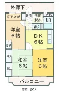 徳島県小松島市中田町字脇谷【マンション】の間取り