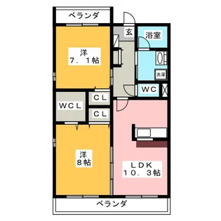 アネックス二本木【4階】の間取り