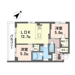 2LDKの間取り画像