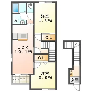 グレイスビラ・桜島【2階】の間取り