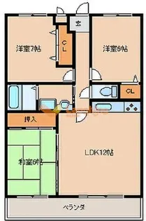 福岡県久留米市津福本町【マンション】の間取り
