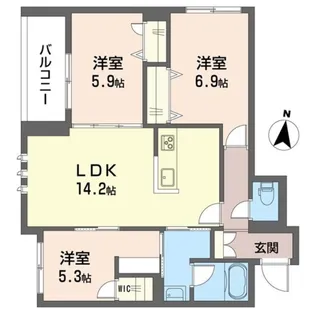 エル ソレアード【2階】の間取り