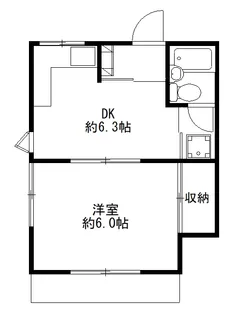 フラット谷戸A【1階】の間取り