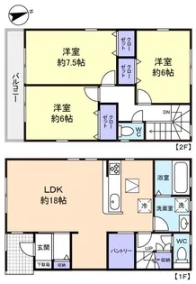 千葉県八千代市勝田台北2【一戸建】の間取り