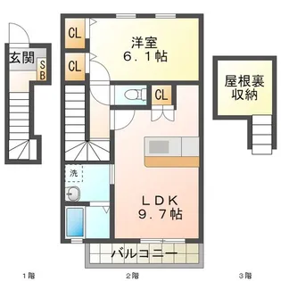 1LDKの間取り画像
