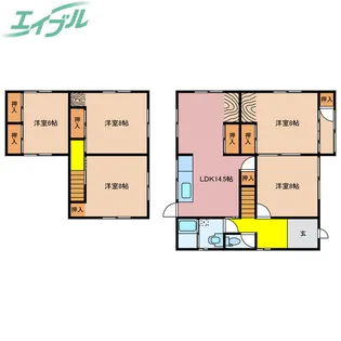 三重県名張市富貴ケ丘4番町【一戸建】の間取り