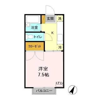茨城県ひたちなか市小砂町1【アパート】の間取り