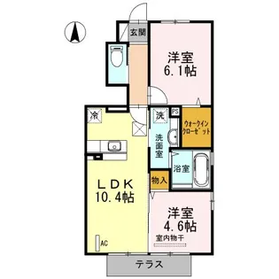 フローラIII番館【1階】の間取り