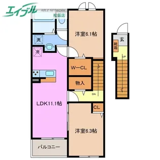 カリーノ リヴェルタ【2階】の間取り
