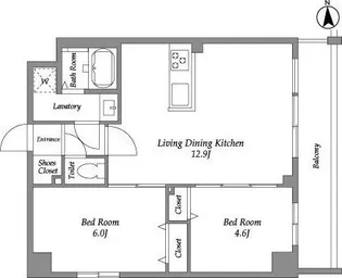 ザ・グラヴィティ新宿【5階】の間取り