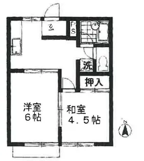 サンフラット A棟 B棟【1階】の間取り