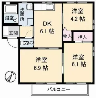 ヴィ・ラフィネ旗ケ崎 2号館【2階】の間取り