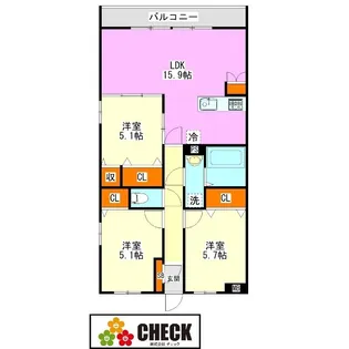 ヴィヴレ糒【2階】の間取り