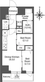 コンフォリア・リヴ西蒲田【12階】の間取り