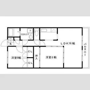 黒松クレスト【5階】の間取り