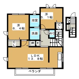 メゾンフォレスタ D棟【2階】の間取り