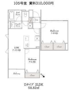 ルミークアン桜新町【1階】の間取り