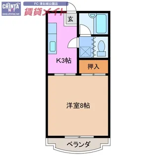 レジデンスタイコー【4階】の間取り