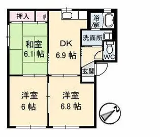 ミラベル焼山中央 A棟【1階】の間取り