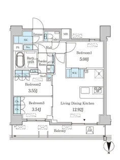 JP noie 西蒲田【14階】の間取り
