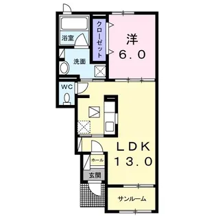 アンジュ デュ ヴァン I【1階】の間取り