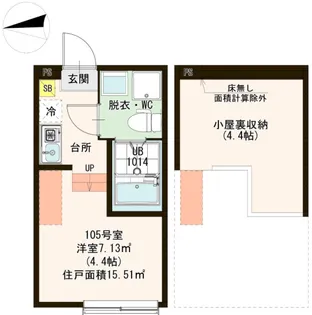 ハーモニーテラス北加平町II【1階】の間取り