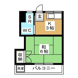 北川ハイツ【4階】の間取り