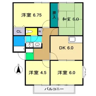 サンビレッジ一ツ橋【2階】の間取り