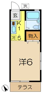 ビューラー大久保D【1階】の間取り