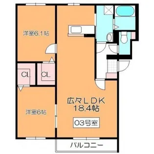 メゾンカメリア【2階】の間取り