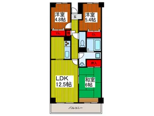 カサ・ビアンカ鳩ケ谷【5階】の間取り
