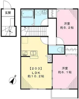 東京都世田谷区深沢2【アパート】の間取り