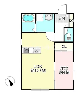 ビスカ篠尾【2階】の間取り
