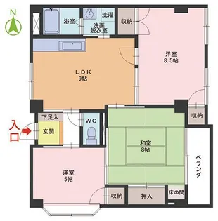ヴィラ板垣【2階】の間取り