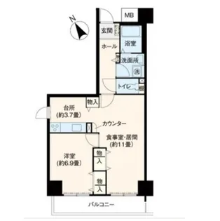 フレール新開地3丁目【4階】の間取り