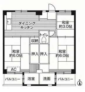 ビレッジハウス浦賀2号棟【3階】の間取り