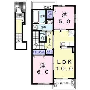 フィオーレA【2階】の間取り