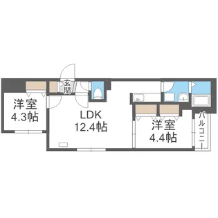 ファランドール菊水(Farandole KIKUSUI)【2階】の間取り