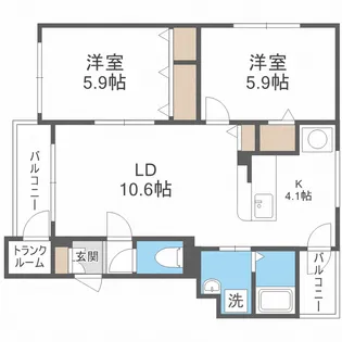 アヴァンセ旭ヶ丘【2階】の間取り